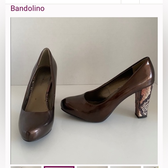 Bandolino brown patten chunky snake skin heels - Picture 4 of 8